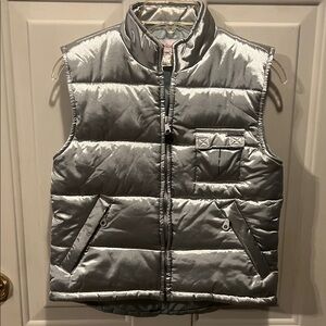 American Girl Metallic Silver Vest sz M